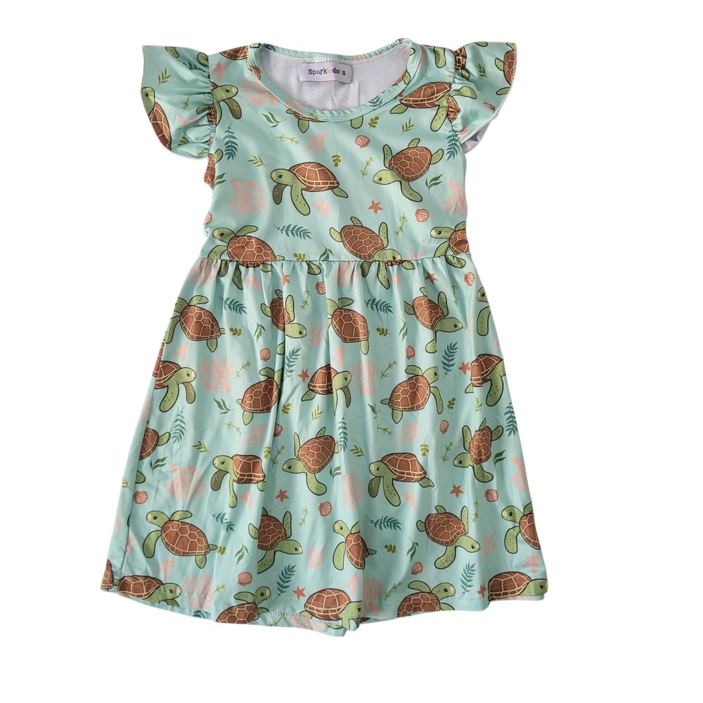 Sparkledots Sea Turtle Dress 3XL 3T Girls Ocean Life Coastal‎ Beach Vacation
